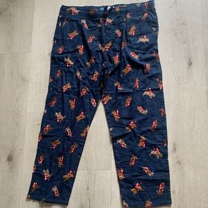 Old‎ Navy Dark Blue Pajama Pants with Red and Brown Details